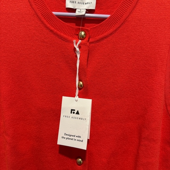 Free Assembly Orange Button-Up Cardigan Vest - Picture 8 of 8